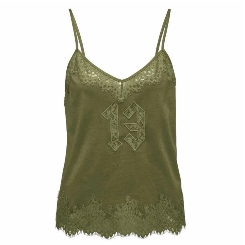 NEW PUMA X FENTY RIHANNA Lace Trim Sleepwear Cami Size XS Olive Adjustable